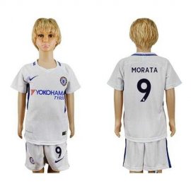 Chelsea #9 Morata Away Kid Soccer Club Jersey