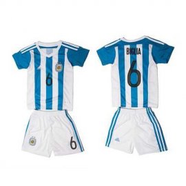 Argentina #6 Biglia Home Kid Soccer Country Jersey