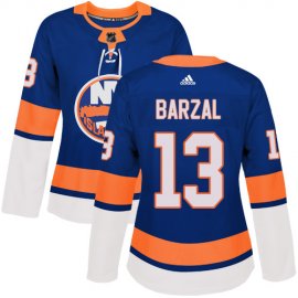 Adidas New York Islanders #13 Mathew Barzal Royal Blue Home Authentic Womens Stitched NHL Jersey