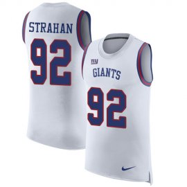 Nike New York Giants #92 Michael Strahan White Mens Stitched NFL Limited Rush Tank Top Jersey