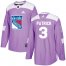 Adidas New York Rangers #3 James Patrick Purple Authentic Fights Cancer Stitched NHL Jersey