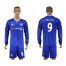 Chelsea #9 Falcao Home Long Sleeves Soccer Club Jersey