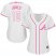 Atlanta Braves #10 Chipper Jones White/Pink Fashion Womens Stitched MLB Jersey