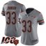 Nike Chicago Bears #33 Jaylon Johnson Silver Womens Stitched NFL Limited Inverted Legend 100th Season Jersey