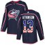 Adidas Columbus Blue Jackets #13 Cam Atkinson Navy Blue Home Authentic USA Flag Stitched Youth NHL Jersey