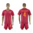 Roma #4 Nainggolan Red Home Soccer Club Jersey