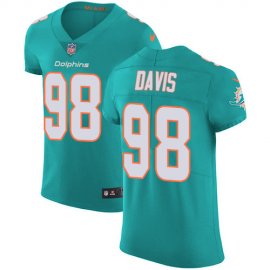 Nike Miami Dolphins #98 Raekwon Davis Aqua Green Team Color Mens Stitched NFL Vapor Untouchable Elite Jersey