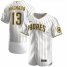 Nike San Diego Padres #13 Manny Machado Mens Nike White Brown Authentic Alternate Player Jersey