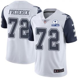 Nike Dallas Cowboys #72 Travis Frederick White Mens Stitched With Established In 1960 Patch NFL Limited Rush Jersey