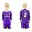 Real Madrid #3 Pepe Away Long Sleeves Kid Soccer Club Jersey