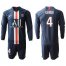 Paris Saint-Germain #4 Kehrer Home Long Sleeves Soccer Club Jersey