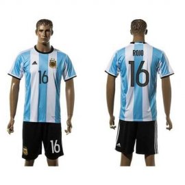 Argentina #16 Ro Jo Home Soccer Country Jersey