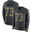 Nike Arizona Cardinals #73 Max Garcia Anthracite Salute to Service Mens Stitched NFL Limited Therma Long Sleeve Jersey