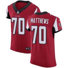 Nike Atlanta Falcons #70 Jake Matthews Red Team Color Mens Stitched NFL Vapor Untouchable Elite Jersey