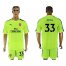 Arsenal #33 Cech Shiny Green Goalkeeper Soccer Club Jersey