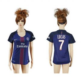 Womens Paris Saint-Germain #7 Lucas Home Soccer Club Jersey