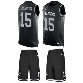 Nike Las Vegas Raiders #15 Nelson Agholor Black Team Color Mens Stitched NFL Limited Tank Top Suit Jersey
