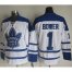 Toronto Maple Leafs #1 Johnny Bower White CCM Throwback Winter Classic Stitched NHL Jersey