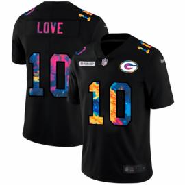 Green Bay Packers #10 Jordan Love Mens Nike Multi-Color Black 2020 NFL Crucial Catch Vapor Untouchable Limited Jersey