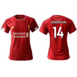 Womens Liverpool #14 Henderson Red Home Soccer Club Jersey