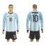 Argentina #10 Maradona Home Long Sleeves Soccer Country Jersey