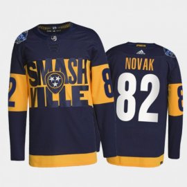 Adidas Nashville Predators #82 Tommy Novak Mens 2022 Stadium Series Authentic NHL Jersey – Navy Mens