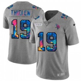 Minnesota Minnesota Vikings #19 Adam Thielen Mens Nike Multi-Color 2020 NFL Crucial Catch NFL Jersey Greyheather