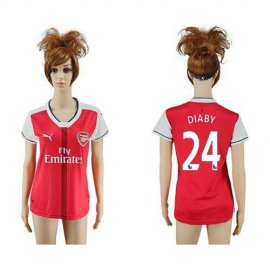 Womens Arsenal #24 Diaby Home Soccer Club Jersey