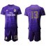 Real Madrid #13 Courtois Purple Goalkeeper Soccer Club Jersey