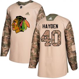 Adidas Chicago Blackhawks #40 John Hayden Camo Authentic 2017 Veterans Day Stitched NHL Jersey
