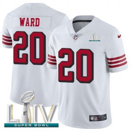 Nike San Francisco 49ers #20 Jimmie Ward White Super Bowl LIV 2020 Rush Mens Stitched NFL Vapor Untouchable Limited Jersey