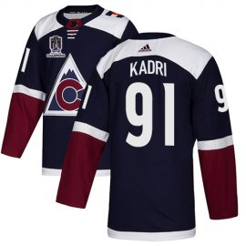 Adidas Colorado Avalanche #91 Nazem Kadri Navy 2022 Stanley Cup Champions Alternate Authentic Stitched NHL Jersey Mens