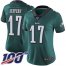 Nike Philadelphia Eagles #17 Alshon Jeffery Midnight Green Team Color Womens Stitched NFL 100th Season Vapor Limited Jersey