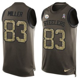 Nike Pittsburgh Steelers #83 Heath Miller Green Mens Stitched NFL Limited Salute To Service Tank Top Jersey