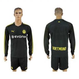 Dortmund Blank Away Long Sleeves Soccer Club Jersey