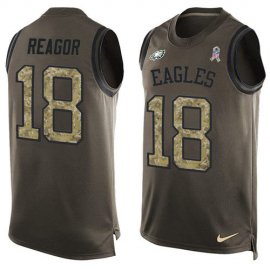 Nike Philadelphia Eagles #18 Jalen Reagor Green Mens Stitched NFL Limited Salute To Service Tank Top Jersey
