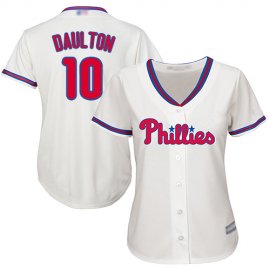 Philadelphia Phillies #10 Darren Daulton Cream Alternate Womens Stitched MLB Jersey