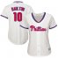 Philadelphia Phillies #10 Darren Daulton Cream Alternate Womens Stitched MLB Jersey
