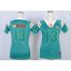Nike Miami Dolphins #13 Dan Marino Aqua Green Team Color Womens Stitched NFL Elite Draft Him Shimmer Jersey