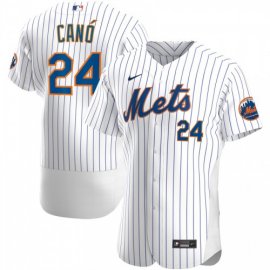New York Mets #24 Robinson Cano Mens Nike White Home 2020 Authentic Player MLB Jersey