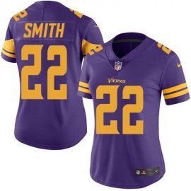 Nike Minnesota Vikings #22 Harrison Smith Purple Womens Stitched NFL Limited Rush Jersey