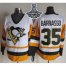 Pittsburgh Penguins #35 Tom Barrasso White/Black CCM Throwback 2017 Stanley Cup Finals Champions Stitched NHL Jersey