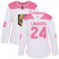 Adidas Vegas Golden Knights #24 Oscar Lindberg White/Pink Authentic Fashion Womens Stitched NHL Jersey