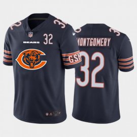 Chicago Chicago Bears #32 David Montgomery Navy Blue Mens Nike Big Team Logo Player Vapor Limited NFL Jersey