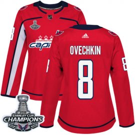 Adidas Washington Capitals #8 Alex Ovechkin Red Home Authentic Stanley Cup Final Champions Womens Stitched NHL Jersey