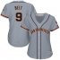 San Francisco Giants #9 Brandon Belt Grey Road Womens Stitched MLB Jersey