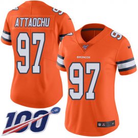 Nike Denver Broncos #97 Jeremiah Attaochu Orange Womens Stitched NFL Limited Rush 100th Season Jersey