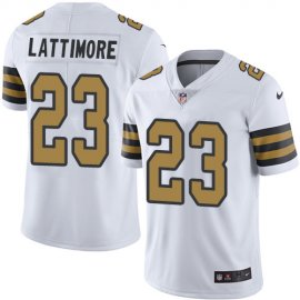 Nike New Orleans Saints #23 Marshon Lattimore White Mens Stitched NFL Limited Rush Jersey
