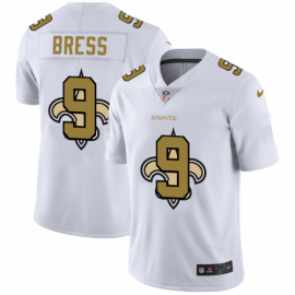 New Orleans New Orleans Saints #9 Drew Brees White Mens Nike Team Logo Dual Overlap Limited NFL Jersey