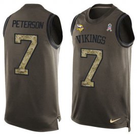 Nike Minnesota Vikings #7 Patrick Peterson Green Mens Stitched NFL Limited Salute To Service Tank Top Jersey